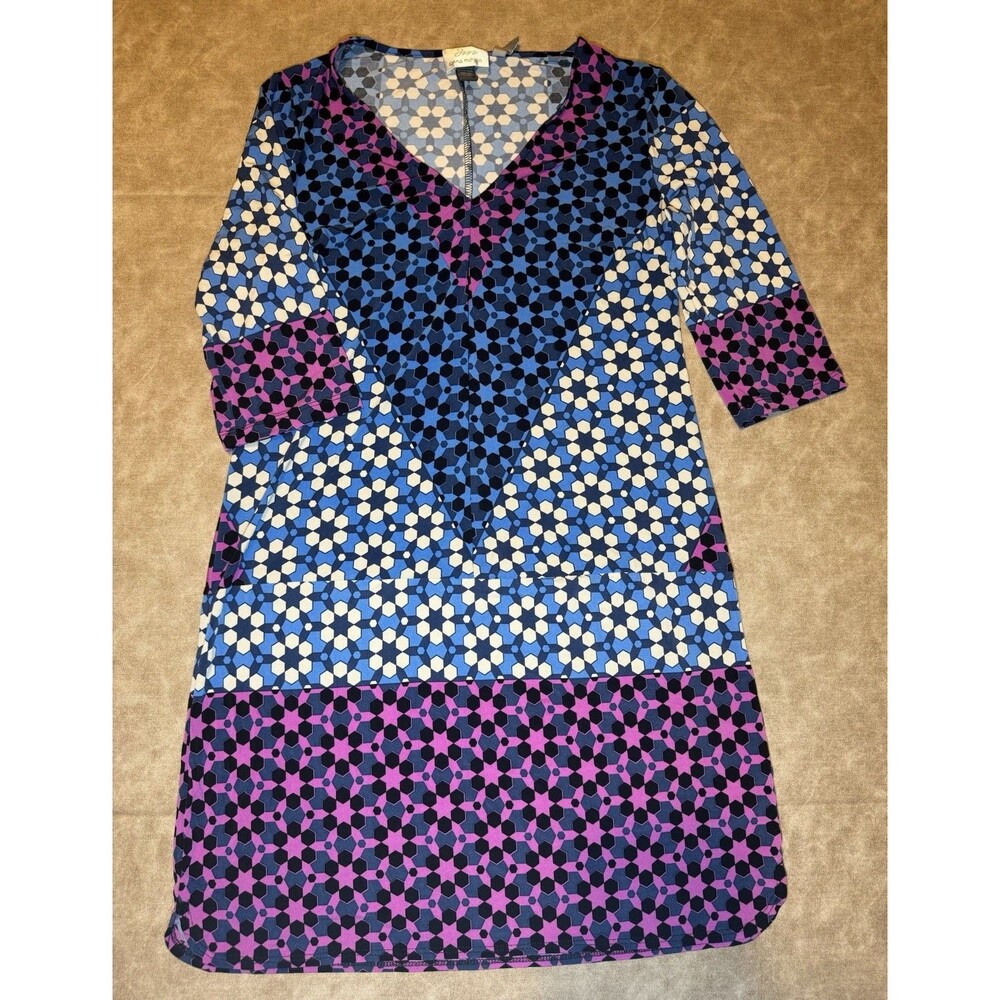 Women's Petites Donna Morgan Summer Boho Dress Size SMALL Geometric Pattern